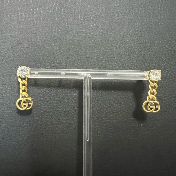 Gucci dangling double g chain with crystal earrings - Picture 3 of 9